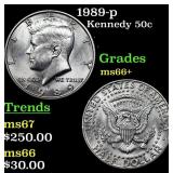 1989-p Kennedy Half Dollar 50c Grades GEM++ Unc