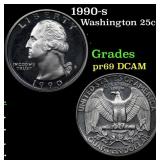 Proof 1990-s Washington Quarter 25c Grades GEM++ P