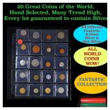 20 Great Coins of the World, hand selected, many t
