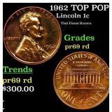 Proof 1962 Lincoln Cent TOP POP! 1c Graded pr69 rd