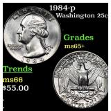 1984-p Washington Quarter 25c Grades GEM+ Unc