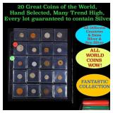 20 Great Coins of the World, hand selected, many t