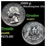 1989-p Washington Quarter 25c Grades GEM+ Unc