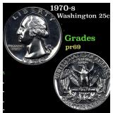 Proof 1970-s Washington Quarter 25c Grades GEM++ P