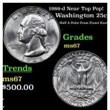 1986-d Washington Quarter Near Top Pop! 25c Graded