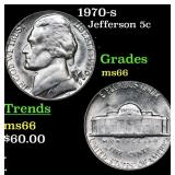 1970-s Jefferson Nickel 5c Grades GEM+ Unc