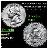 1994-p Washington Quarter Near Top Pop! 25c Graded