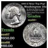 1983-d Washington Quarter Near Top Pop! 25c Graded