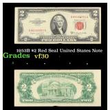 1953B $2 Red Seal United States Note Grades vf++