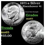 1971-s Silver Eisenhower Dollar 1 Grades GEM Unc