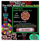 1-10 FREE BU RED Penny rolls with win of this 1960