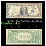 1957B $1 Blue Seal Silver Certificate Grades vf+