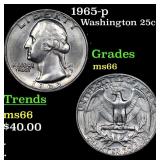 1965-p Washington Quarter 25c Grades GEM+ Unc