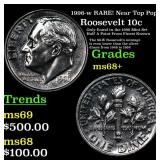 1996-w Roosevelt Dime RARE! Near Top Pop! 10c Grad