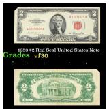 1953 $2 Red Seal United States Note Grades vf++