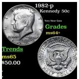 1982-p Kennedy Half Dollar 50c Grades Choice+ Unc