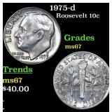 1975-d Roosevelt Dime 10c Grades GEM++ Unc