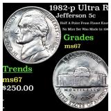 1982-p Jefferson Nickel Ultra Rare Near TOP POP! 5