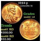 1944-p Lincoln Cent 1c Grades GEM++ RD