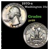 Proof 1970-s Washington Quarter 25c Grades GEM++ P