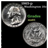 1965-p Washington Quarter 25c Grades GEM Unc