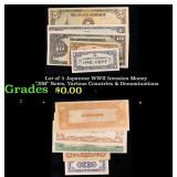 Lot of 5 Japanese WWII Invasion Money "JIM" Notes,