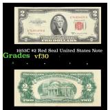 1953C $2 Red Seal United States Note Grades vf++