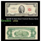 1953B $2 Red Seal United States Note Grades vf++