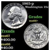 1965-p Washington Quarter 25c Grades GEM++ Unc