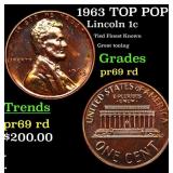 Proof 1963 Lincoln Cent TOP POP! 1c Graded pr69 rd