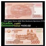 2013 Upper Korea 5000 Won Banknote Specimen P#?67s