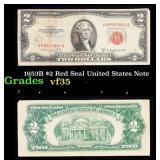 1953B $2 Red Seal United States Note Grades vf++