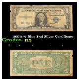 1957A $1 Blue Seal Silver Certificate Grades f+