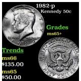 1982-p Kennedy Half Dollar 50c Grades GEM+ Unc