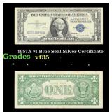 1957A $1 Blue Seal Silver Certificate Grades vf++