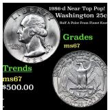 1986-d Washington Quarter Near Top Pop! 25c Graded