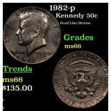 1982-p Kennedy Half Dollar 50c Grades GEM+ Unc