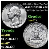 1958-p Washington Quarter Silver Near Top Pop! 25c
