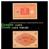 1920 Germany (Weimar) 2 Marks Banknote P# 59 Grade