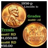 1956-p Lincoln Cent 1c Grades GEM++ RD