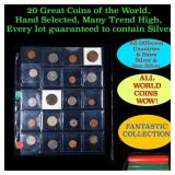 20 Great Coins of the World, hand selected, many t