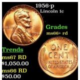 1956-p Lincoln Cent 1c Grades GEM++ RD