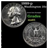 1989-p Washington Quarter 25c Grades GEM Unc