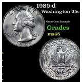 1989-d Washington Quarter 25c Grades GEM Unc
