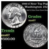 1986-d Washington Quarter Near Top Pop! 25c Graded
