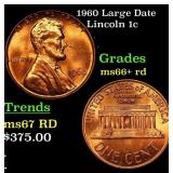 1960 Large Date Lincoln Cent 1c Grades GEM++ RD