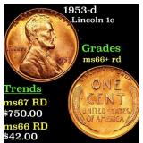 1953-d Lincoln Cent 1c Grades GEM++ RD