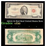 1953A $2 Red Seal United States Note Grades vf++