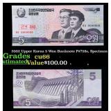 2002 Upper Korea 5 Won Banknote P#?58s, Specimen G