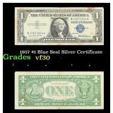 1957 $1 Blue Seal Silver Certificate Grades vf++